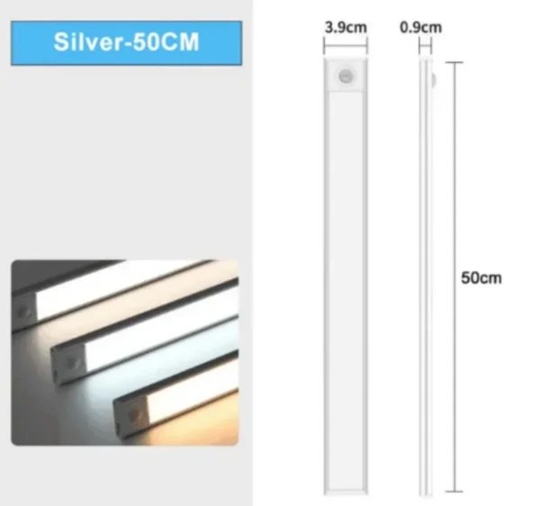 LED Night Light 20/30/40/50CM Motion Sensor Wireless USB Cabinet Night Light Wardrobe Lamp For Kitchen Cabinet Bedroom Wardrobe