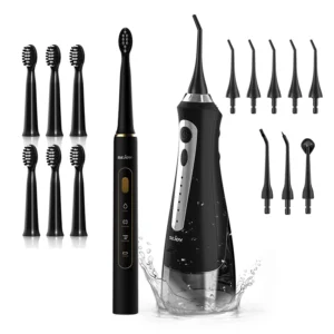 Sejoy  Electric Toothbrush + Water Flosser Set Portable Dental Oral Irrigator USB Rechargeable Waterproof Teeth Cleaner