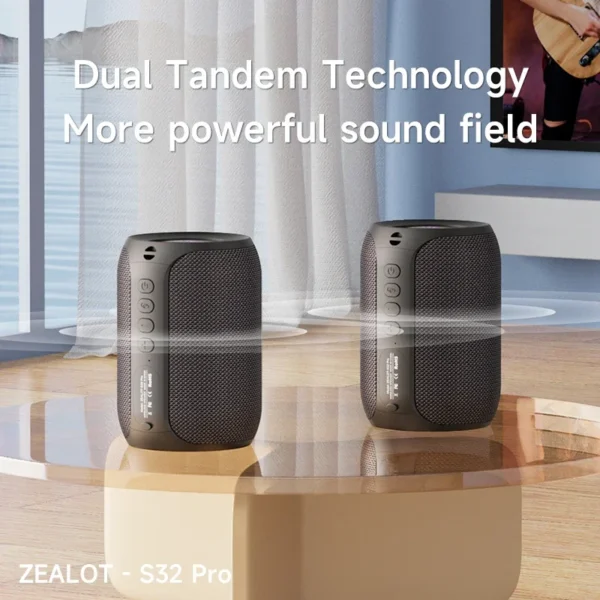 545324341 Zealot S32 pro Bluetooth Wireless Outdoor Portable Subwoofer Speaker Waterproof IPX6 Dual Pairing 3600mAh Wireless Speaker