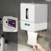 Smart Sensor Tissue Dispenser Auto Electric Wall-Mounted Bathroom Paper Holder Touchless Toilet Roll Machine for Home/Hotel