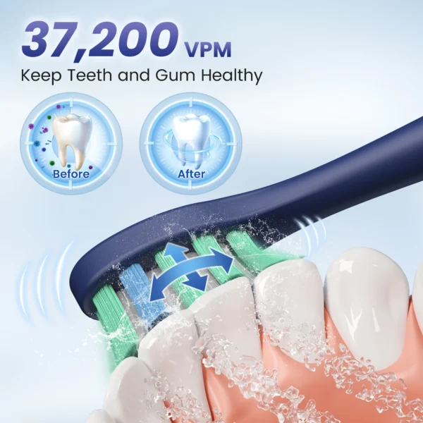 Sejoy Sonic Toothbrush Rechargeable  Ultra Whitening Electric Toothbrush 8 Brush Heads Wireless Charging 5 Modes Smart Timer