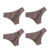 4PCS/Set Seamless Panties Women Sexy Underwear Ice Silk Underpants Low Waist G-string Female Soft Solid Ultra-thin Briefs