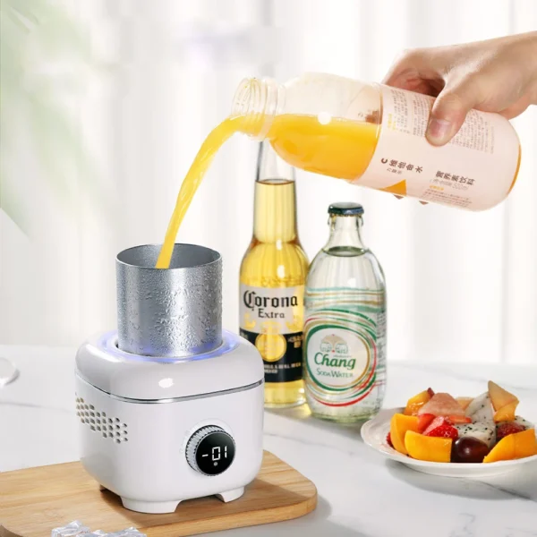 2 in 1 Electric Cooling Heating Cup Beverage Coffee Mug Warmer Cooler Mini Smart Refrigerator for Milk Drinks Thermos Cup 12V