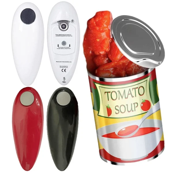 Electric Can Opener Hands Free Jar Opener Smooth Edge Bottle Opener Battery Operated for Weak Hands for All Kinds of Jars