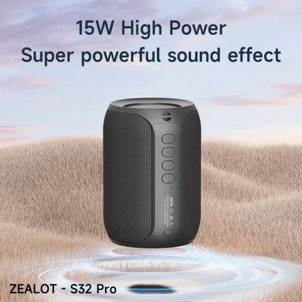 545324342 Zealot S32 pro Bluetooth Wireless Outdoor Portable Subwoofer Speaker Waterproof IPX6 Dual Pairing 3600mAh Wireless Speaker