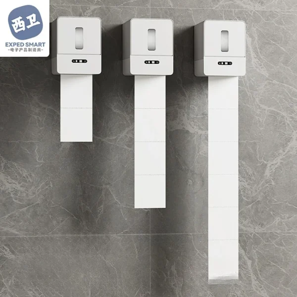 Smart Sensor Tissue Dispenser Auto Electric Wall-Mounted Bathroom Paper Holder Touchless Toilet Roll Machine for Home/Hotel