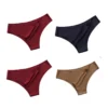4PCS/Set Seamless Panties Women Sexy Underwear Ice Silk Underpants Low Waist G-string Female Soft Solid Ultra-thin Briefs