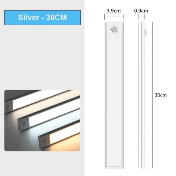 LED Night Light 20/30/40/50CM Motion Sensor Wireless USB Cabinet Night Light Wardrobe Lamp For Kitchen Cabinet Bedroom Wardrobe