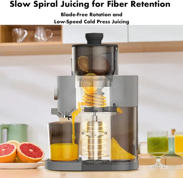 Cold Press Juicer, SiFENE Slow Masticating Machines with 5.2" Extra Large Feed Chute Fit Whole Fruits & Vegetables, Easy Clean