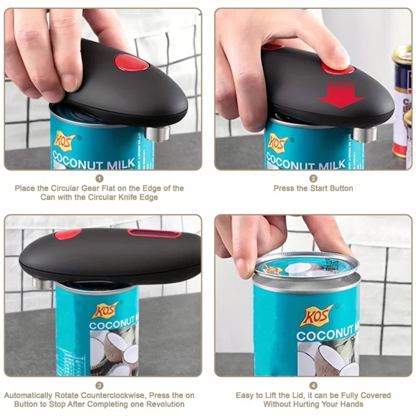 Electric Can Opener One Touch  Automatic Jar Bottle Can Open Machine Portable Kitchen Hand Free Opening Opener Kitchen Tools