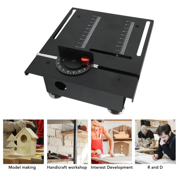 Mini Table Saw 100W 7 Speeds Angle Blade Height Adjustable Mini Desktop Electric Saw Cutter for Wood PCB Acrylic Plastic
