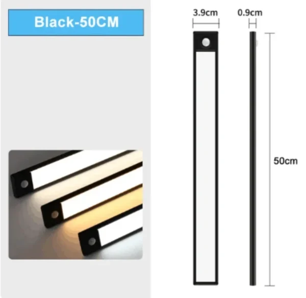 LED Night Light 20/30/40/50CM Motion Sensor Wireless USB Cabinet Night Light Wardrobe Lamp For Kitchen Cabinet Bedroom Wardrobe