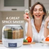 360° Rotating 6-Grid Food Dispenser - Airtight Kitchen Storage Container for Grains, Cereal & Dry Goods