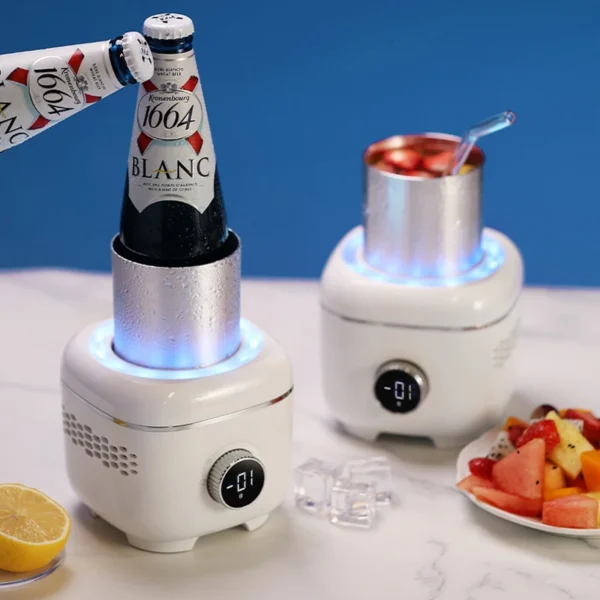 2 in 1 Electric Cooling Heating Cup Beverage Coffee Mug Warmer Cooler Mini Smart Refrigerator for Milk Drinks Thermos Cup 12V