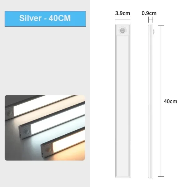 LED Night Light 20/30/40/50CM Motion Sensor Wireless USB Cabinet Night Light Wardrobe Lamp For Kitchen Cabinet Bedroom Wardrobe