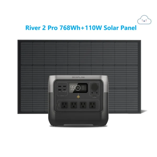 545581647 ECOFLOW Portable Power Station RIVER 2 Pro, 768Wh LiFePO4 Battery, 70 Min Fast Charging, 4X800W (X-Boost 1600W) AC Outlets