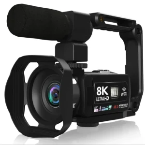 8K Digital Photography Camera 48MP Handheld DV 18X igital Zoom Camera Recorder 3” LCD Touch Screen Portable Recording Camcorder